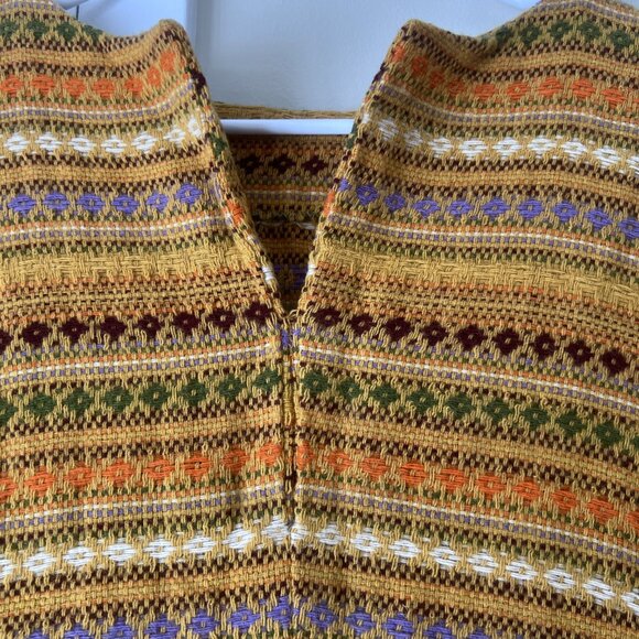 Vintage Woven Hippy Dress "Earth Mother" Caftan Maxi Retro 60s 70s Boho Ethnic - Picture 6 of 12